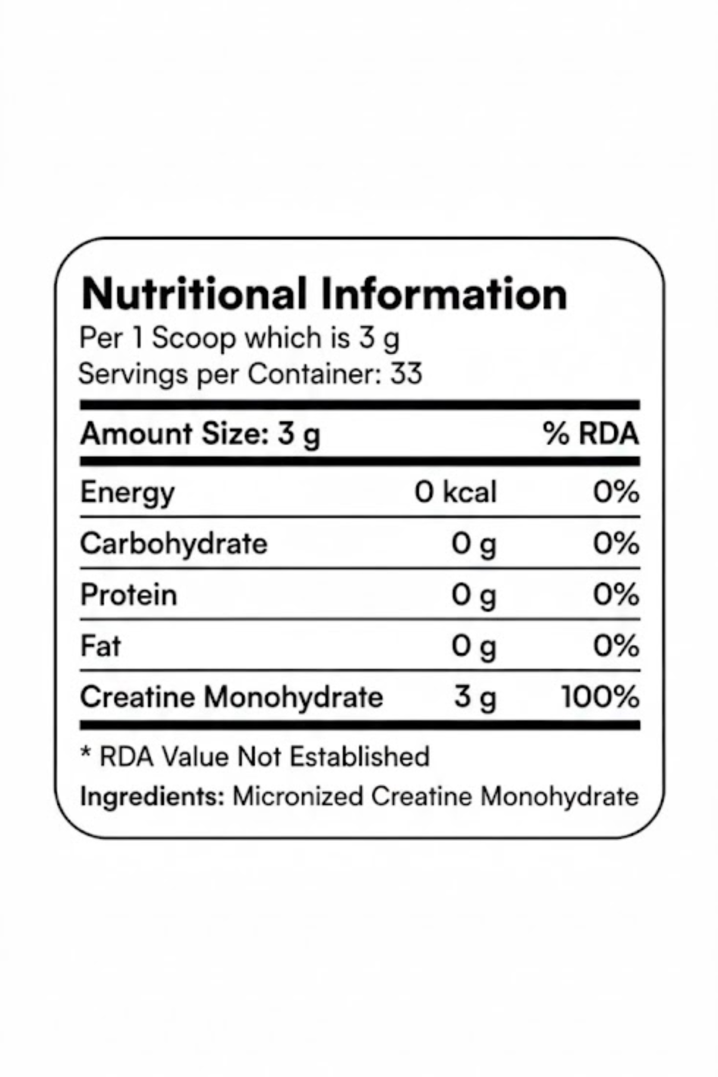 Micronized Creatine Monohydrate - 100g