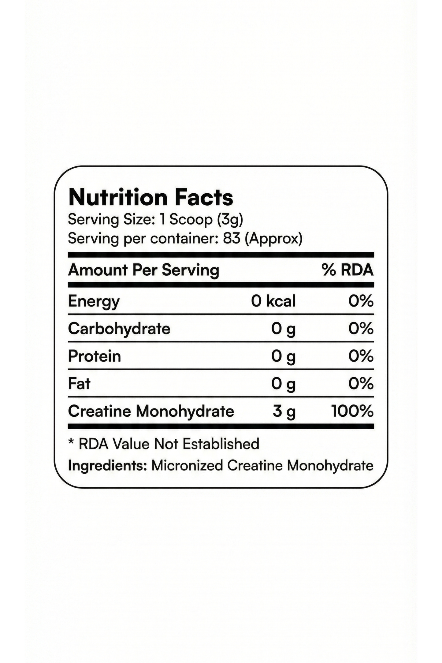 Micronized Creatine Monohydrate - 250g